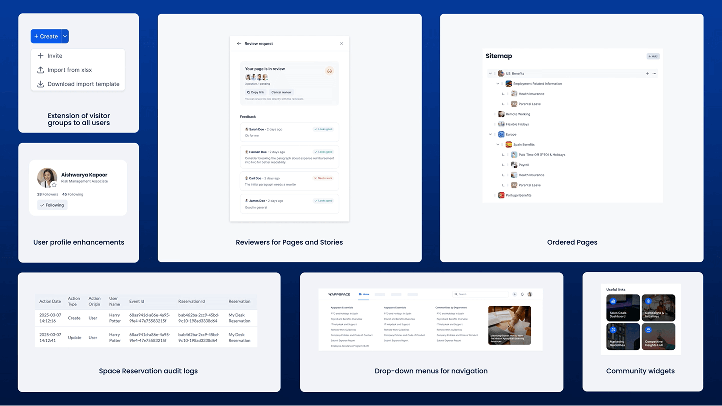 Aries release - Additional features - Appspace